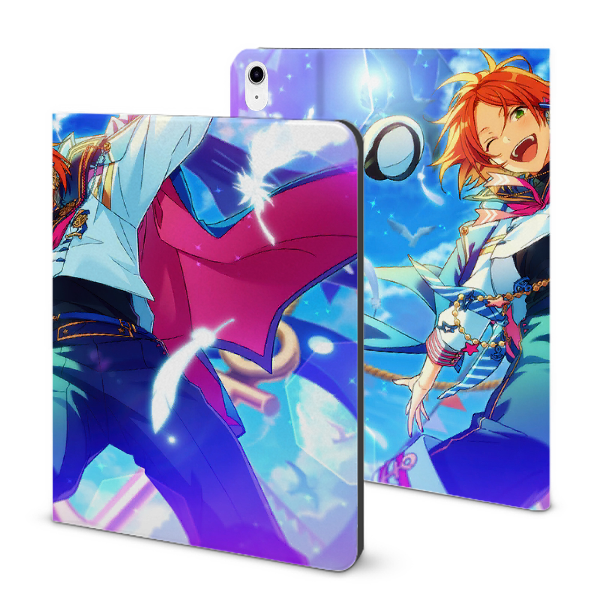 （画像用） あんさんぶるスターズ! Ensemble Stars IPad ケース ブック型 PUレザー TPU 耐衝撃 軽量 薄型 ペン収納なし 全面保護 IPad 各モデル対応